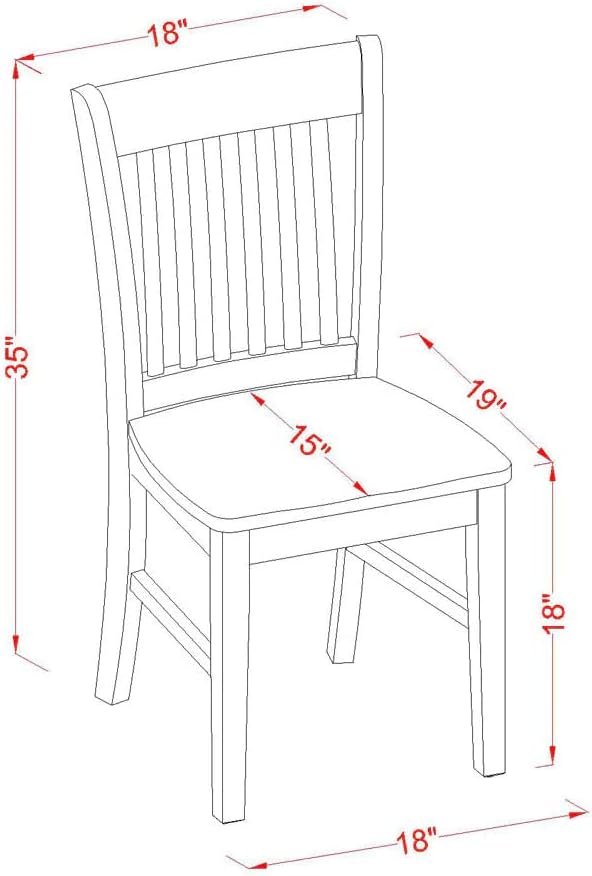 East West Furniture DONO9-LWH-W 9 Piece Dining Table Set Includes a Rectangle - Image 8