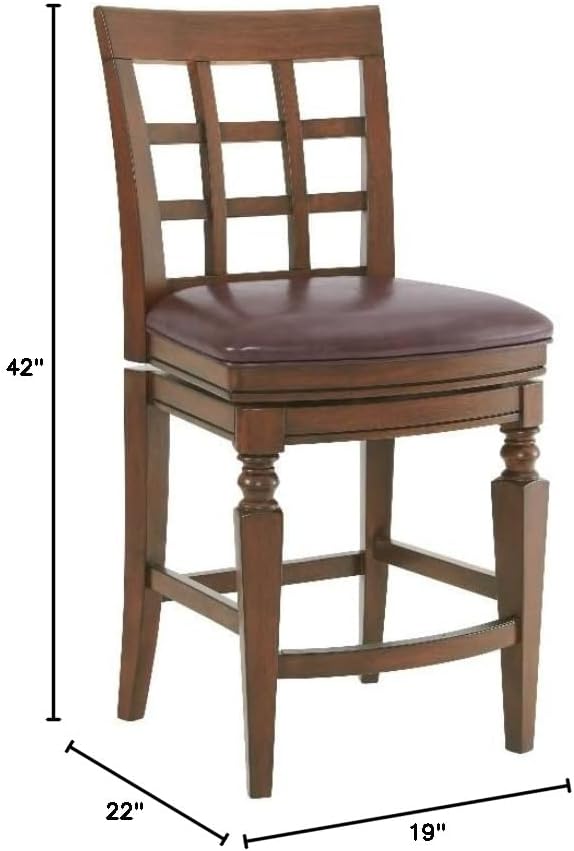 Napa Counter Height Stool with Back, Mahogany - Image 3