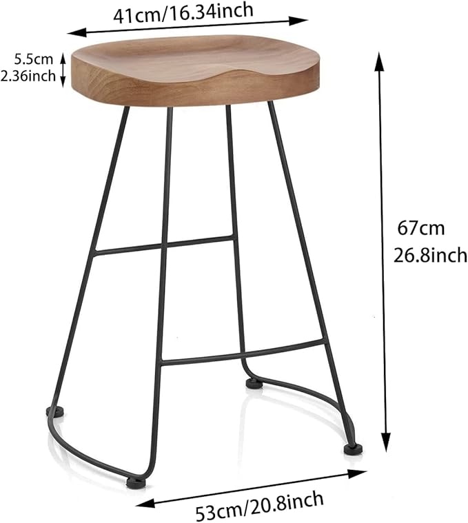Set of 2 American Elegant Retro Country Style Bar Chair, Modern Fashion Simple - Image 3