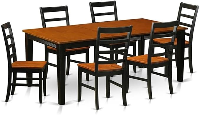 East West Furniture QUPF7-BCH-W 7 Piece Kitchen Table & Chairs Set Consist of a by EastWestFurniture