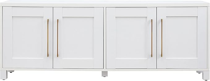 Henn&Hart Rectangular TV Stand for TV's up to 80" in White, TV Stands for the - Image 3