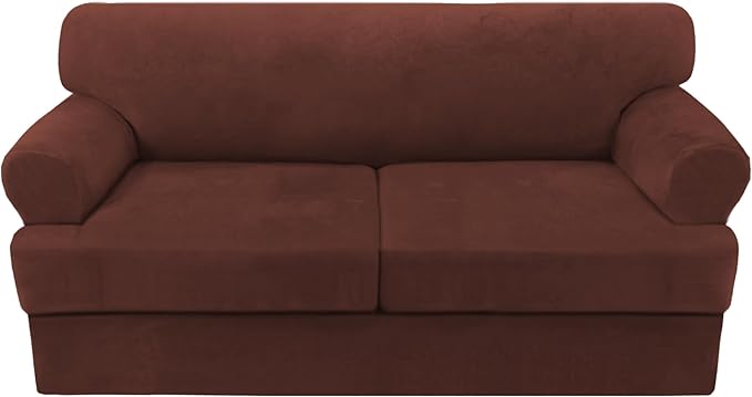 H.VERSAILTEX Sofa Cover 3 Piece T Cushion Loveseat Slipcovers Thick Velvet by HVERSAILTEX