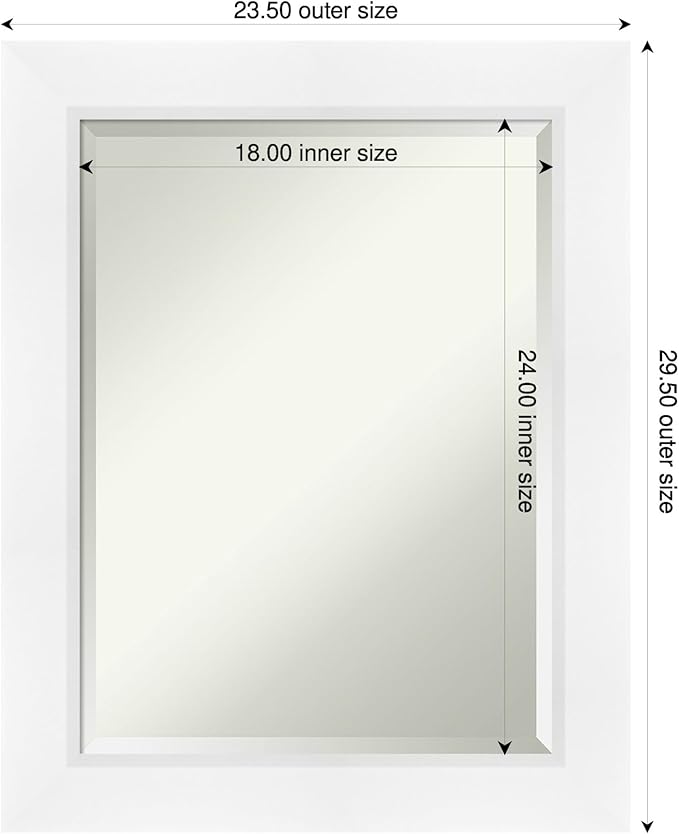 Amanti Art White Bathroom Mirror - Image 3