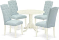 East West Furniture DLCE5-WHI-15 5 Piece Dining Set Includes a Round Dining by EastWestFurniture