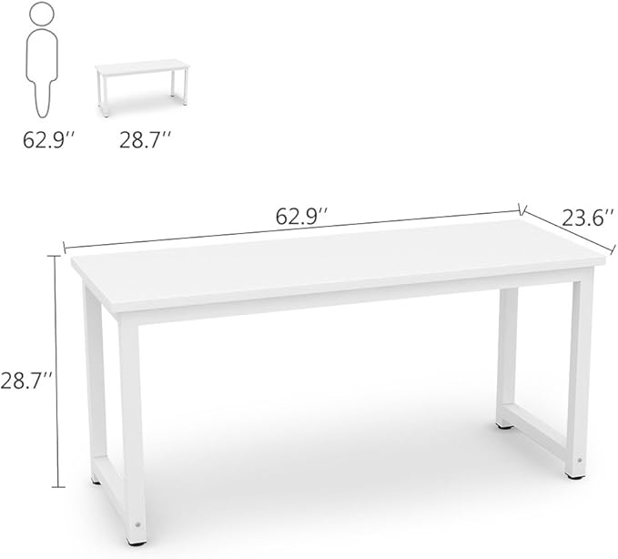 Tribesigns Computer Desk, 63 inch Large Office Desk Computer Table Study - Image 6
