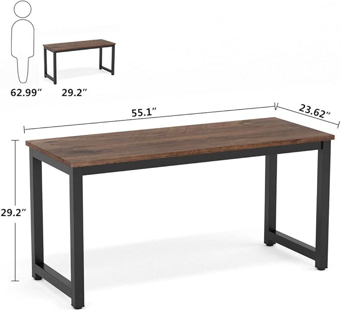 Tribesigns Computer Desk, 55 inch Large Office Desk Computer Table Study - Image 3