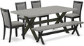 East West Furniture X697MZ650-6 6 Piece Dinette Set Contains a Rectangle Dining by EastWestFurniture