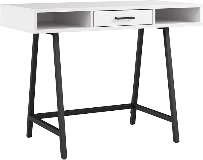 Bush Furniture Steele 40W Writing Desk in Pure White Oak | Computer Table by BushHome