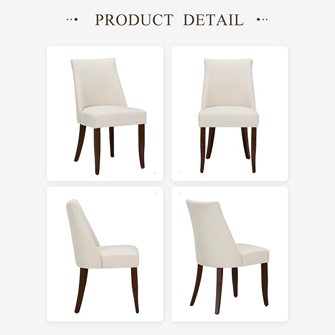 COLAMY Upholstered Dining Chairs Set of 2, Mid Century Modern Kitchen Chairs - Image 8