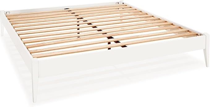 Bme Dinkee Signature Ivory White King Bed Frame Without Headboard - Image 5