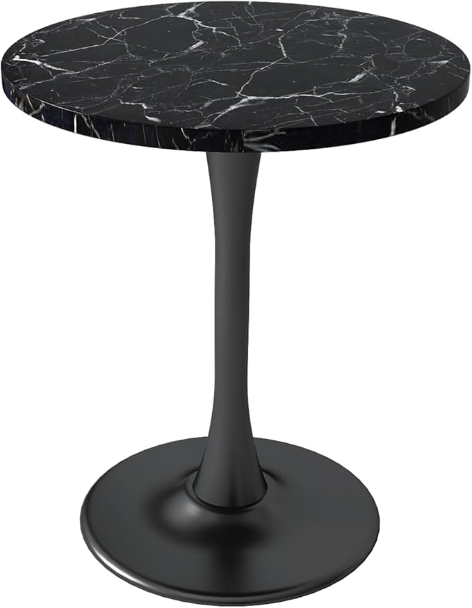 Black Round Table Modern Dining Table Marble Texture Tulip Round Kitchen Table by Kasinali