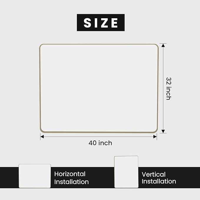 Bronze Bathroom Mirror 40x32 Inch, Brushed Bronze Metal Frame Mirror - Image 5