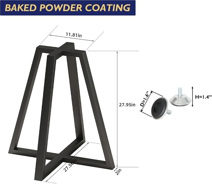 Metal Coffee Table Legs 28 Inch, Heavy Duty Dining Table Legs Metal Leg - Image 6