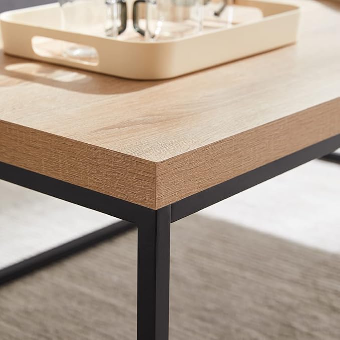 CENSI 47-Inch Natural Oak Coffee Table - Image 6