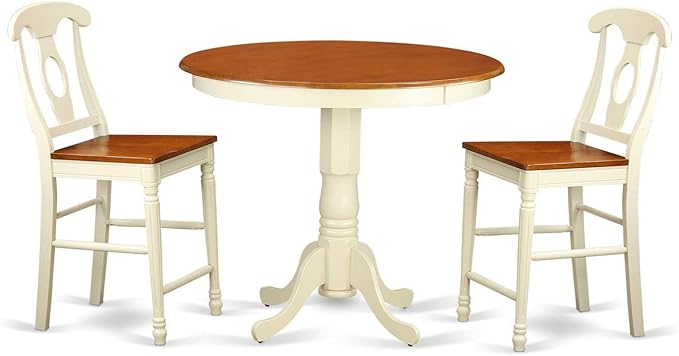 East West Furniture JAKE3-WHI-W 3 Piece Counter Height Dining Set by EastWestFurniture