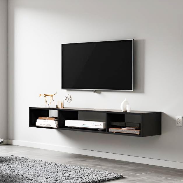 55" Floating TV Stand Modern Floating TV Console Wall Mounted Entertainment - Image 3