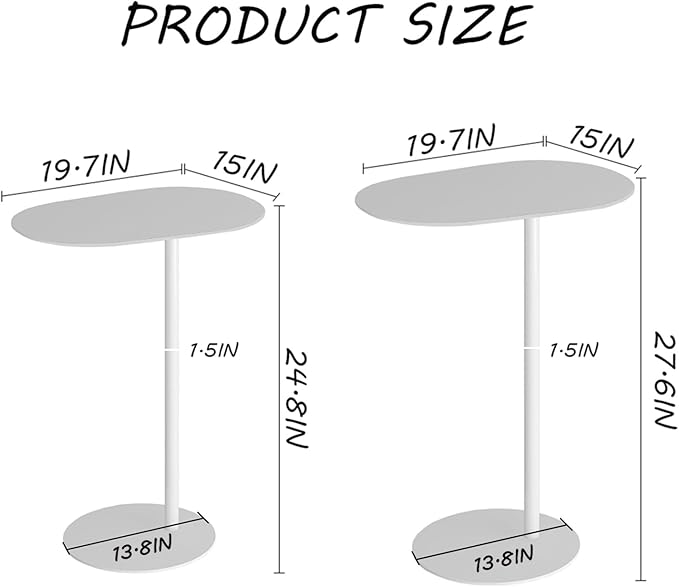 C-Shaped Side Table, Iron End Table - Image 2