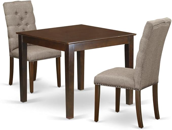 East West Furniture OXEL3-MAH-16 3 Piece Dining Set Contains a Square Dining by EastWestFurniture