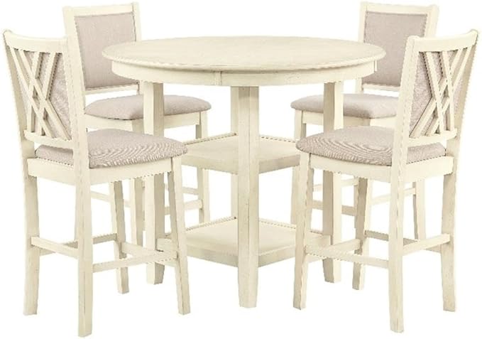 New Classic Furniture Amy 5-Piece Counter Dining Table Set by NewClassicFurniture