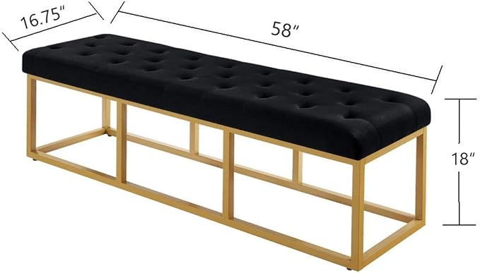 24KF Upholstered Tufted Long Bench - Image 3