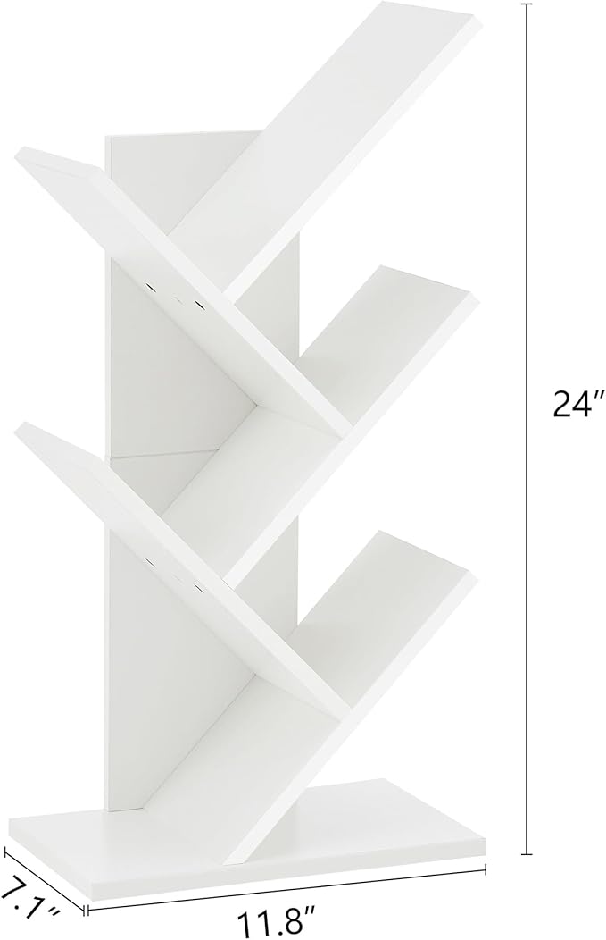 Hoctieon 4 Tier Tree Bookshelf, 4 Shelf Bookcase, Free Standing Tree Bookcase - Image 3