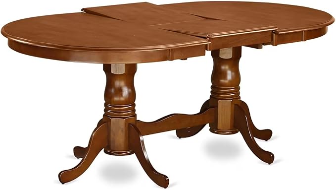 East West Furniture PLAV9-SBR-LC 9 Piece Dining Room Table Set Includes an Oval - Image 6