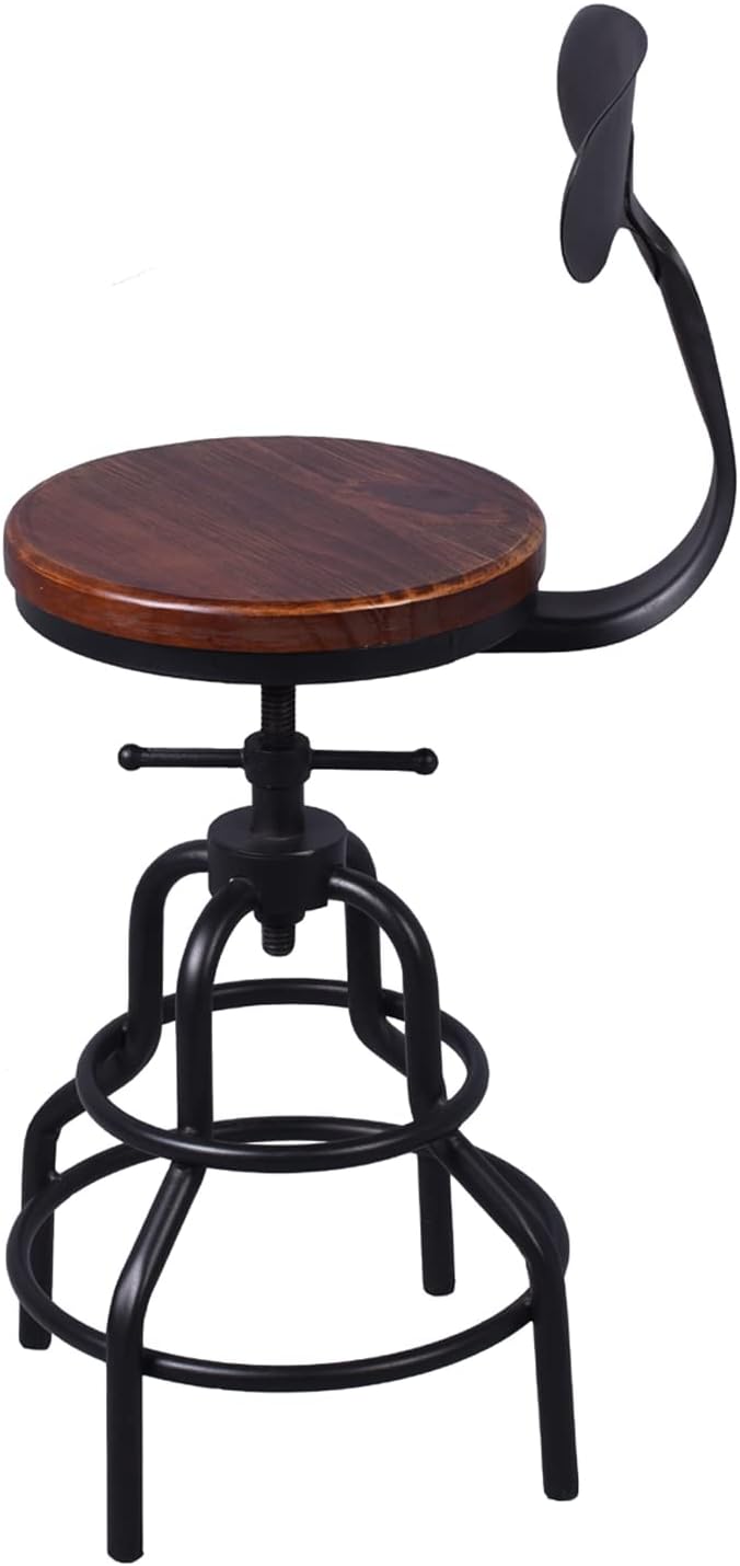 Diwhy Industrial Vintage Counter Stool, Kitchen Counter Height Adjustable - Image 5
