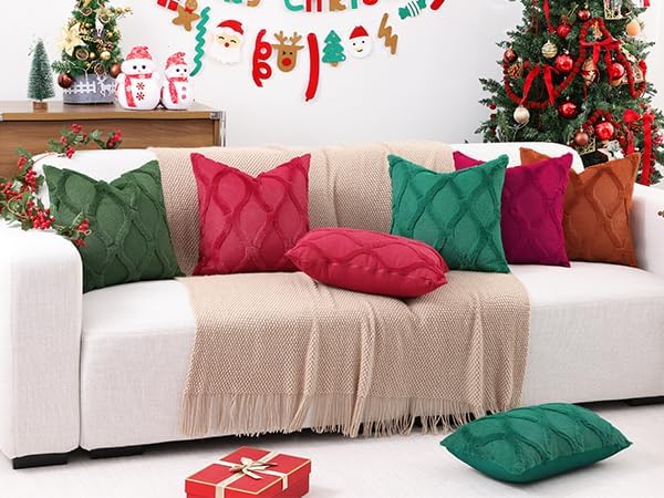 decorUhome Throw Pillow Covers 26x26 Inch Set of 2, Soft Plush Faux Fur Wool - Image 9
