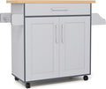 COSTWAY Kitchen Island On Wheels, Rolling Storage Trolley Cart by COSTWAY