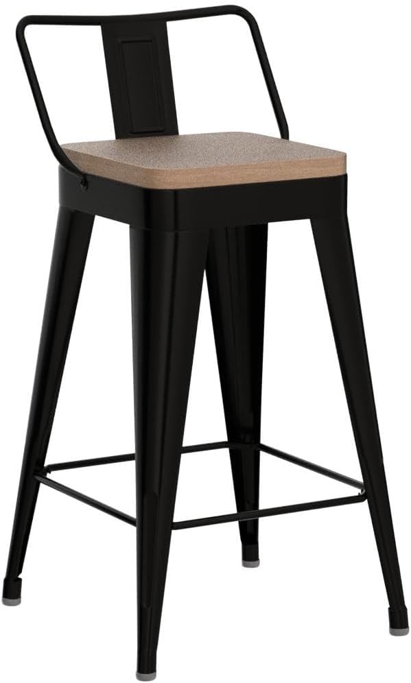 WENTMENT Metal Bar Stools Set of 4 Counter Height Barstools - Image 5