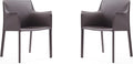Manhattan Comfort Paris Modern Saddle Leather Dining Chairs, Metal Frame by ManhattanComfort