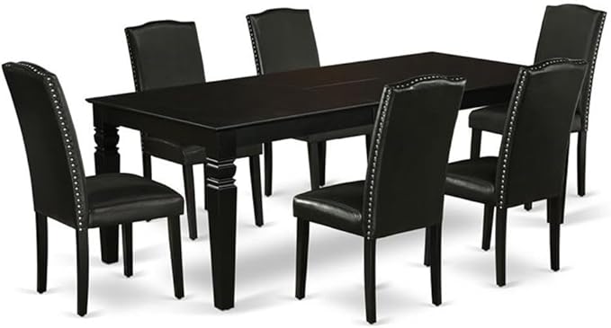 East West Furniture LGEN7-BLK-69 7 Piece Dining Room Furniture Set Consist of a by EastWestFurniture