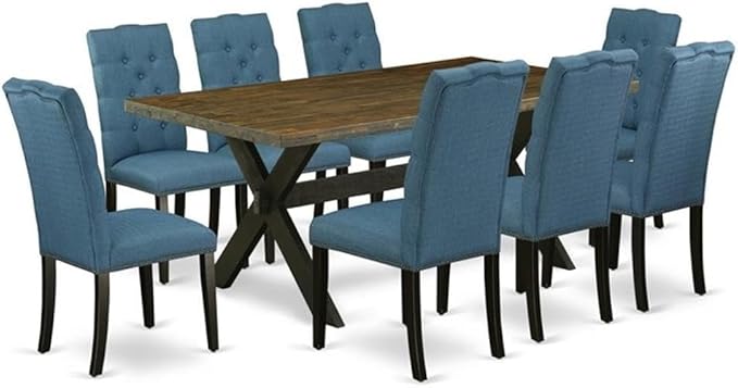 East West Furniture X677EL121-9 9 Piece Modern Dining Table Set Includes a by EastWestFurniture