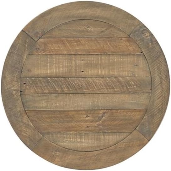 Napa Solid Wood Farmhouse Rustic Round End Side Living Room Table, Nightstand - Image 7