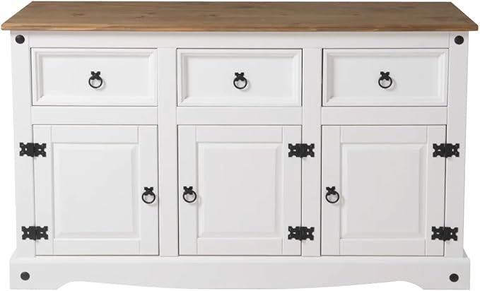 OS Home and Office Furniture Cottage Series Wood Buffet Sideboard in White - Image 8