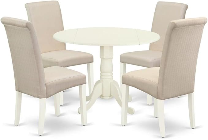 East West Furniture DLBA5-WHI-01 5 Piece Dining Table Set by EastWestFurniture