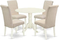 East West Furniture DLBA5-WHI-01 5 Piece Dining Table Set by EastWestFurniture