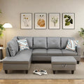 NAYSAYE L Shaped Couch, Leather Modular Sectional Couch by NAYSAYE