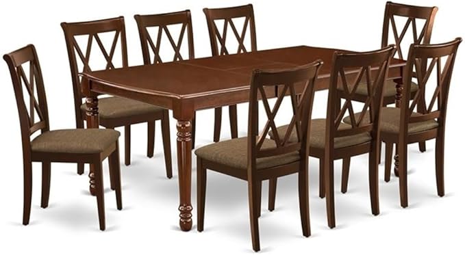 East West Furniture DOCL9-MAH-C 9 Piece Kitchen Table & Chairs Set Includes a by EastWestFurniture