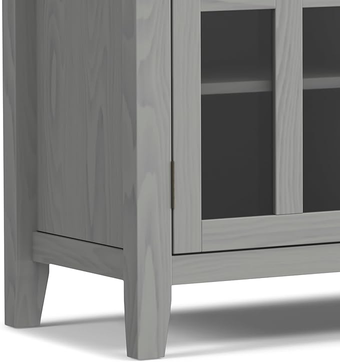 SIMPLIHOME Artisan SOLID WOOD 53 inch Wide Contemporary TV Media Stand in Fog - Image 10