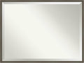Amanti Art Grey Wall Mirror 31x41 Svelte Clay Grey Rectangle Bathroom Mirror by AmantiArt