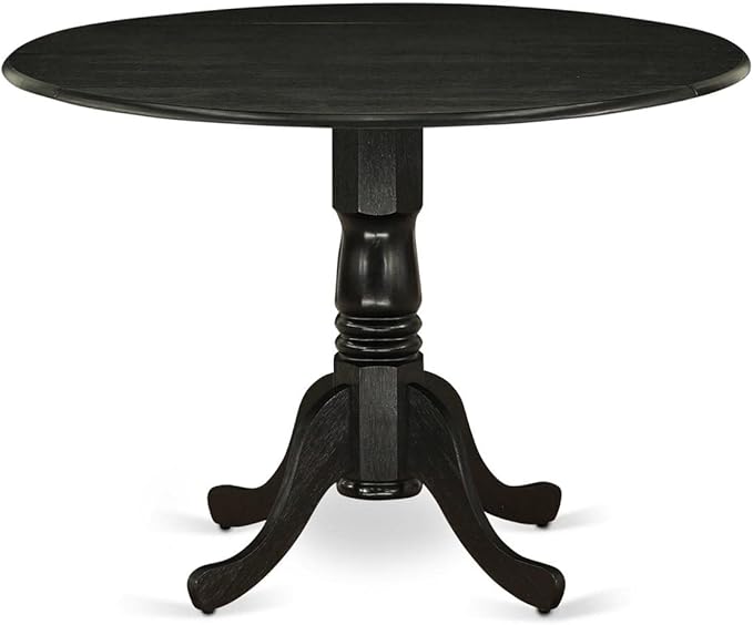 East West Furniture DLFL5-ABK-21 5 Piece Dining Room Table Set Includes a Round - Image 2