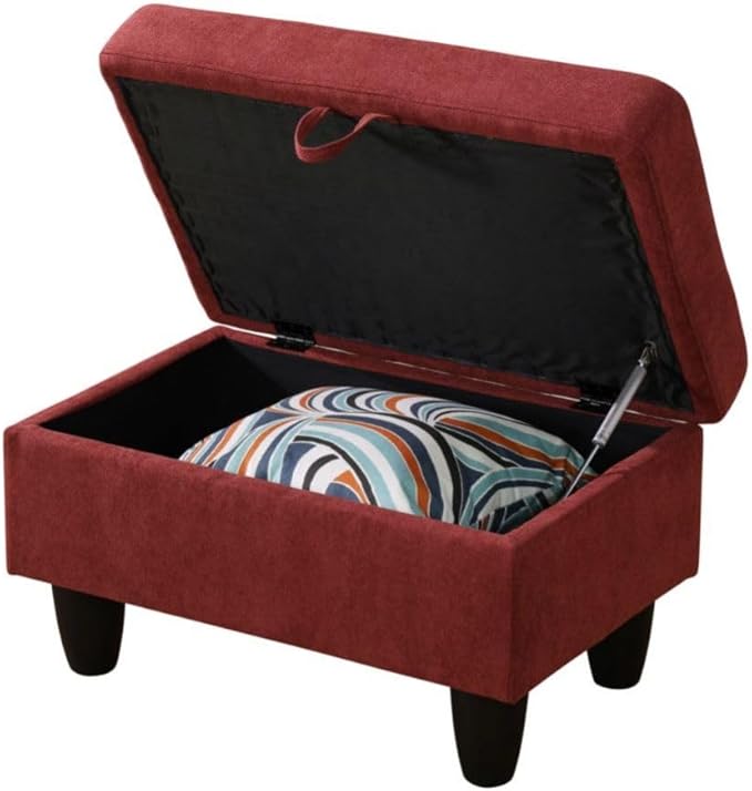 Red L-Shaped 3-Piece Flannelette Sofa - Image 6