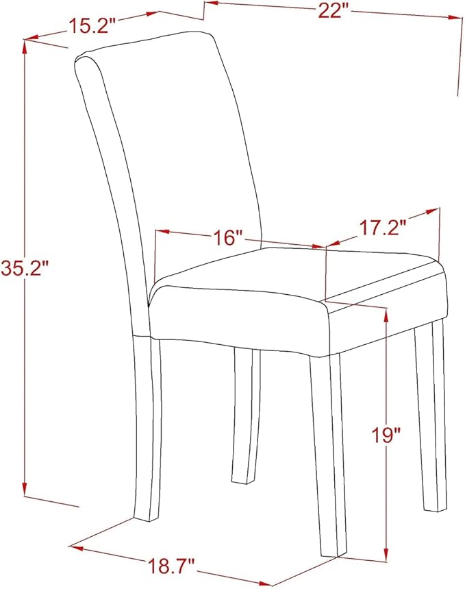 East West Furniture V677AB624-9 9 Piece Dining Set Includes a Rectangle Dining - Image 14
