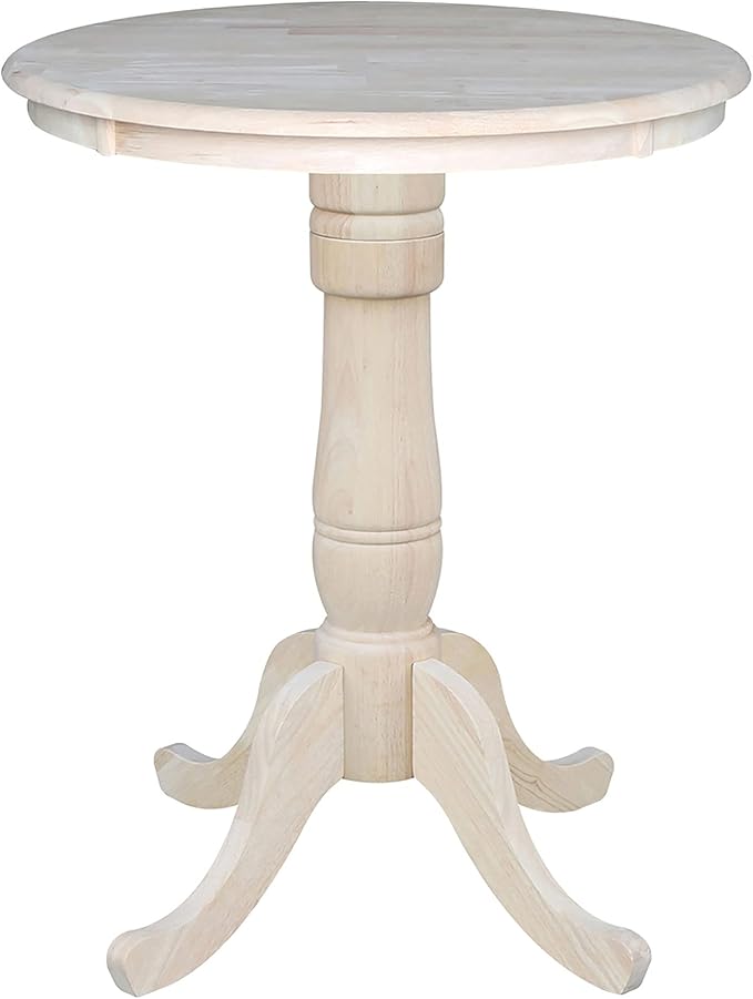 IC International Concepts 30" Round Top Pedestal Table, Counter Height-34.9" by InternationalConcepts