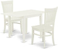 East West Furniture NDVA3-LWH-W 3 Piece Modern Dining Table Set Contains a by EastWestFurniture