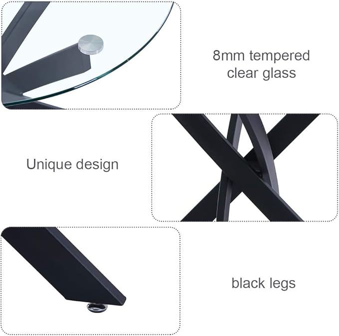 Round Tempered Glass Dining Table - Image 5
