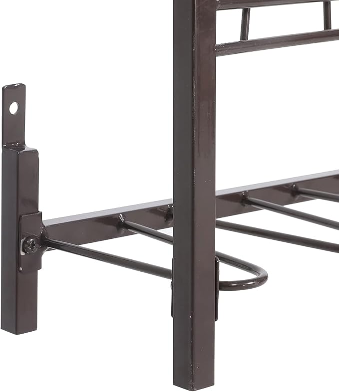 MyGift 5-Tier Wall Mounted Dark Brown Metal 18 Pair Boot and Shoe Storage Rack - Image 7
