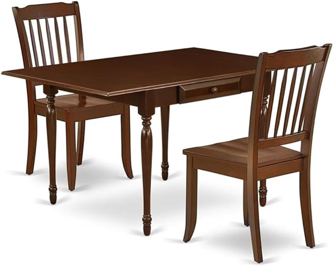 East West Furniture MZDA3-MAH-W 3 Piece Dining Room Furniture Set Contains a by EastWestFurniture