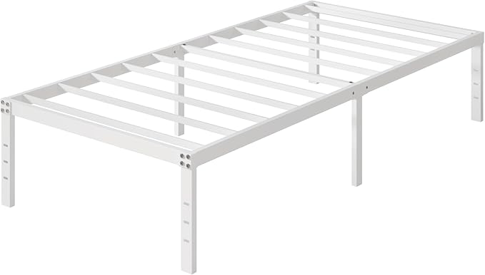 16 Inch White Twin XL Bed Frames, Metal Platform Twin XL Bed Frame - Image 9